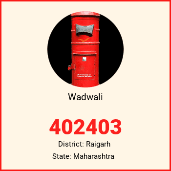 Wadwali pin code, district Raigarh in Maharashtra