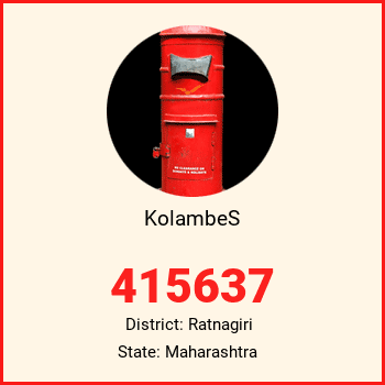 KolambeS pin code, district Ratnagiri in Maharashtra
