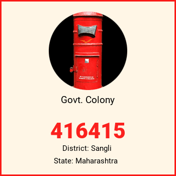 Govt. Colony pin code, district Sangli in Maharashtra