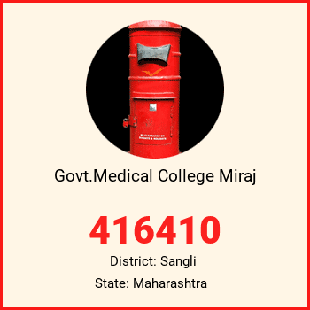 Govt.Medical College Miraj pin code, district Sangli in Maharashtra