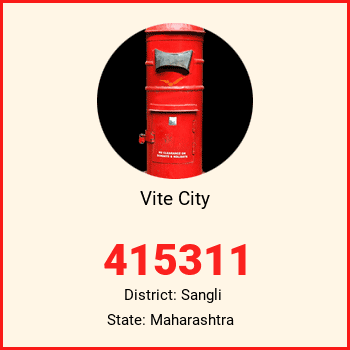 Vite City pin code, district Sangli in Maharashtra
