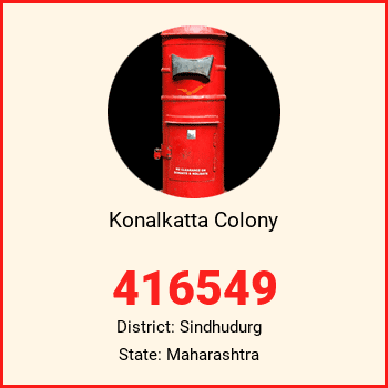 Konalkatta Colony pin code, district Sindhudurg in Maharashtra