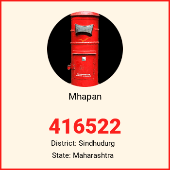 Mhapan pin code, district Sindhudurg in Maharashtra