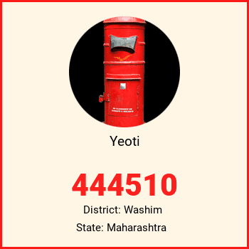 Yeoti pin code, district Washim in Maharashtra