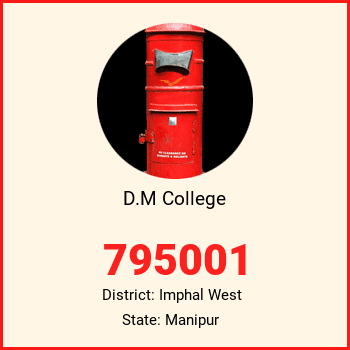 D.M College pin code, district Imphal West in Manipur
