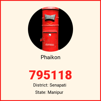 Phaikon pin code, district Senapati in Manipur