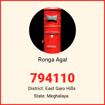 Ronga Agal pin code, district East Garo Hills in Meghalaya