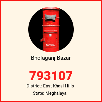 Bholaganj Bazar pin code, district East Khasi Hills in Meghalaya