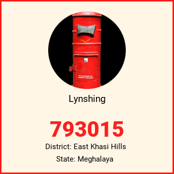 Lynshing pin code, district East Khasi Hills in Meghalaya