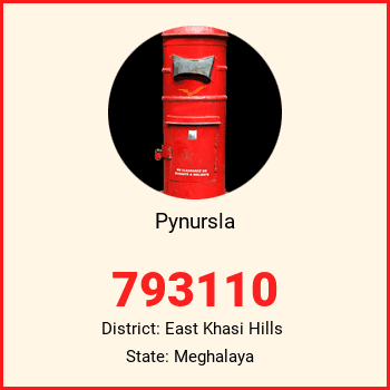Pynursla pin code, district East Khasi Hills in Meghalaya