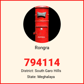Rongra pin code, district South Garo Hills in Meghalaya