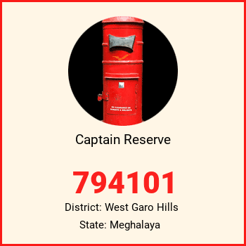 Captain Reserve pin code, district West Garo Hills in Meghalaya