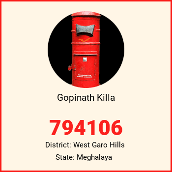 Gopinath Killa pin code, district West Garo Hills in Meghalaya