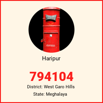 Haripur pin code, district West Garo Hills in Meghalaya