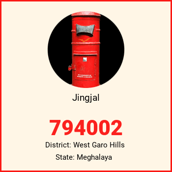 Jingjal pin code, district West Garo Hills in Meghalaya