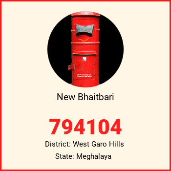 New Bhaitbari pin code, district West Garo Hills in Meghalaya