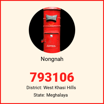 Nongnah pin code, district West Khasi Hills in Meghalaya