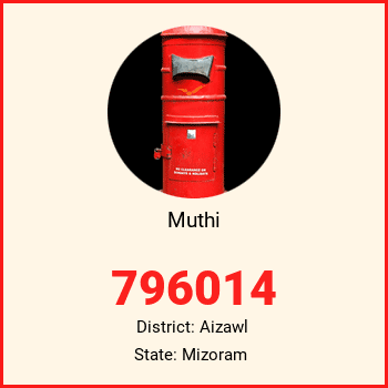 Muthi pin code, district Aizawl in Mizoram