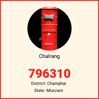 Chalrang pin code, district Champhai in Mizoram