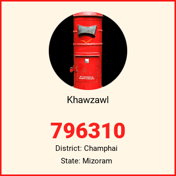 Khawzawl pin code, district Champhai in Mizoram