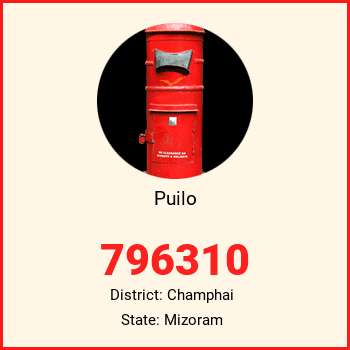 Puilo pin code, district Champhai in Mizoram