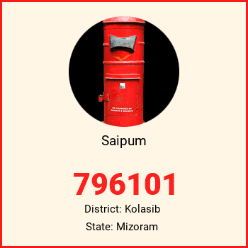 Saipum pin code, district Kolasib in Mizoram