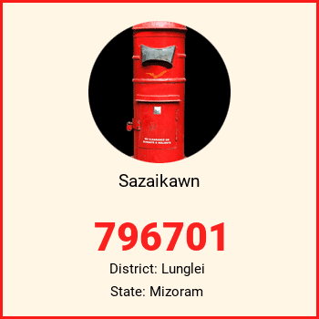 Sazaikawn pin code, district Lunglei in Mizoram