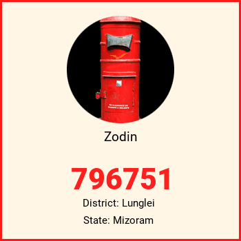 Zodin pin code, district Lunglei in Mizoram
