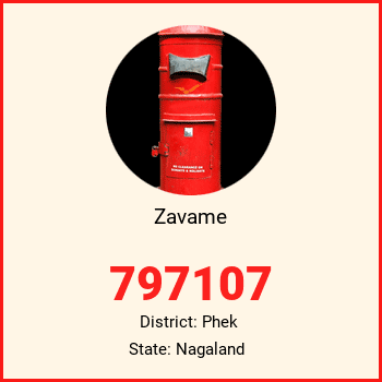 Zavame pin code, district Phek in Nagaland