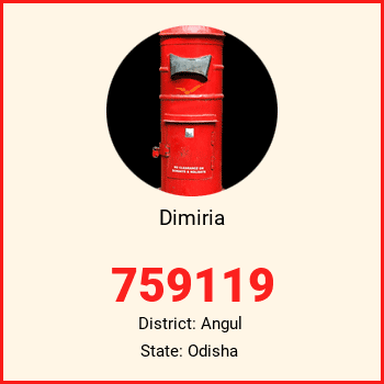 Dimiria pin code, district Angul in Odisha