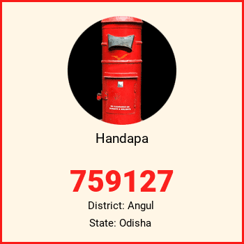 Handapa pin code, district Angul in Odisha