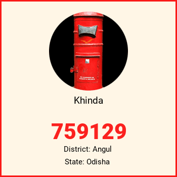 Khinda pin code, district Angul in Odisha