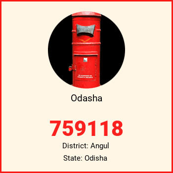 Odasha pin code, district Angul in Odisha