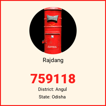 Rajdang pin code, district Angul in Odisha