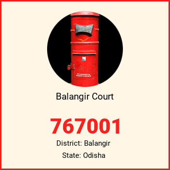 Balangir Court pin code, district Balangir in Odisha