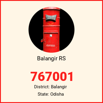 Balangir RS pin code, district Balangir in Odisha