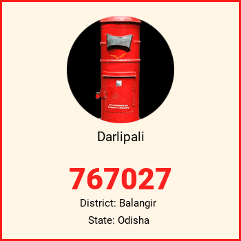 Darlipali pin code, district Balangir in Odisha