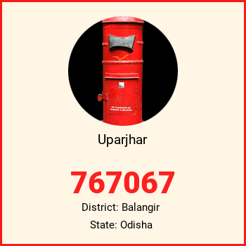 Uparjhar pin code, district Balangir in Odisha