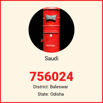 Saudi pin code, district Baleswar in Odisha