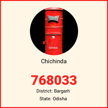 Chichinda pin code, district Bargarh in Odisha
