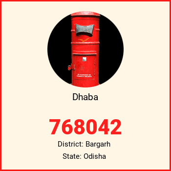 Dhaba pin code, district Bargarh in Odisha