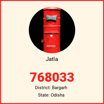 Jatla pin code, district Bargarh in Odisha
