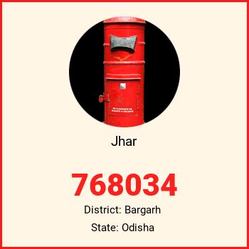 Jhar pin code, district Bargarh in Odisha