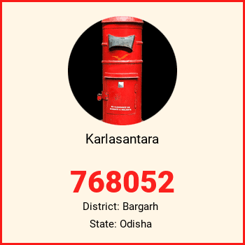 Karlasantara pin code, district Bargarh in Odisha