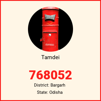 Tamdei pin code, district Bargarh in Odisha