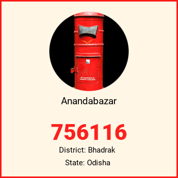 Anandabazar pin code, district Bhadrak in Odisha