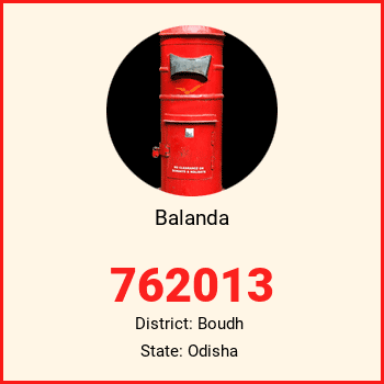 Balanda pin code, district Boudh in Odisha