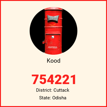 Kood pin code, district Cuttack in Odisha