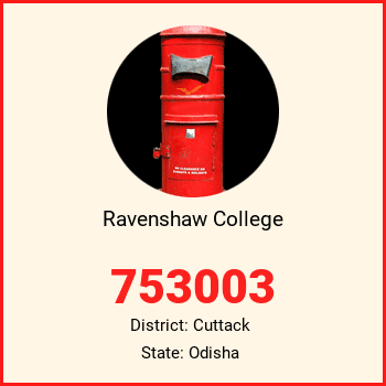 Ravenshaw College pin code, district Cuttack in Odisha