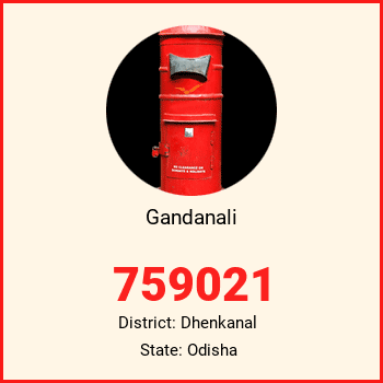 Gandanali pin code, district Dhenkanal in Odisha